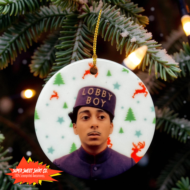 Grand Budapest Hotel Ornament – Handmade Ceramic Ornament – Lobby Boy – Wes Anderson Christmas