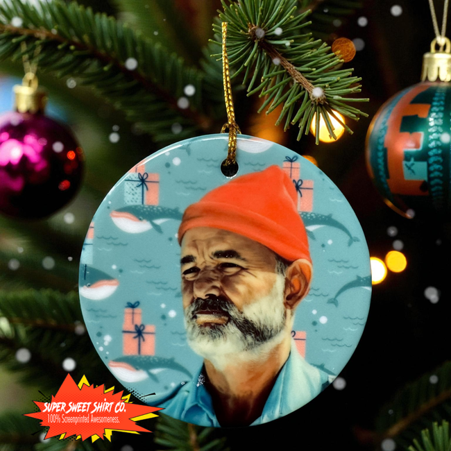 The Life Aquatic Ornament – Handmade Ceramic Ornament of Steve Zissou – Wes Anderson Christmas Decor