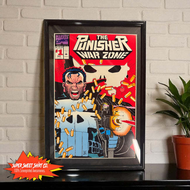 Framed Punisher War Zone #1 – 1992 Marvel Comic | Matted Collector Display