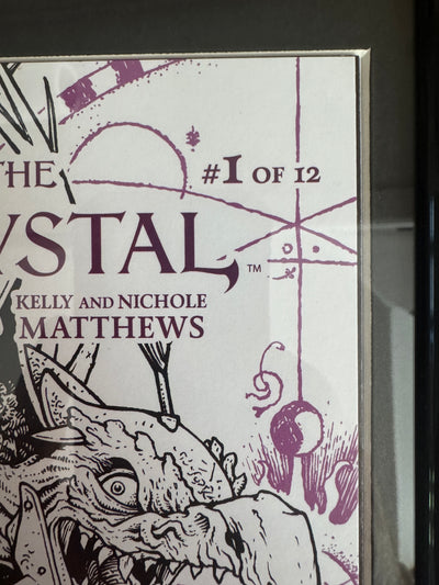 Framed Jim Henson’s The Dark Crystal #1 – David Petersen ECCC Exclusive B&W Variant (UV Protected Plexi Frame)