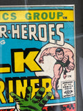 Marvel Super-Heroes Vol. 1 (1972) – Framed Bronze Age Hulk & Sub-Mariner Comic