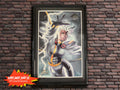 Framed 1994 Flair Marvel Jumbo Card Set – Cyclops, Storm, Punisher, Phoenix, Magneto – Vintage Superhero Wall Art