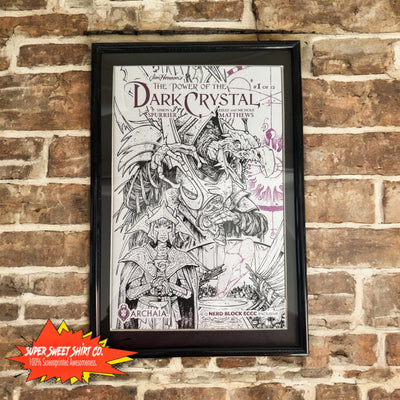 Framed Jim Henson’s The Dark Crystal #1 – David Petersen ECCC Exclusive B&W Variant (UV Protected Plexi Frame)