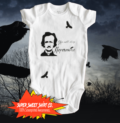 Edgar Allan Poe Raven Baby Bodysuit - supersweetshirts
