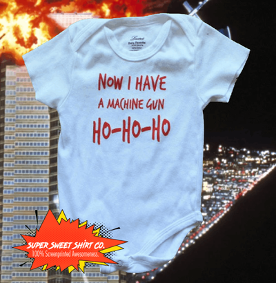 Die Hard Machine Gun Ho Ho Ho Baby Bodysuit - supersweetshirts
